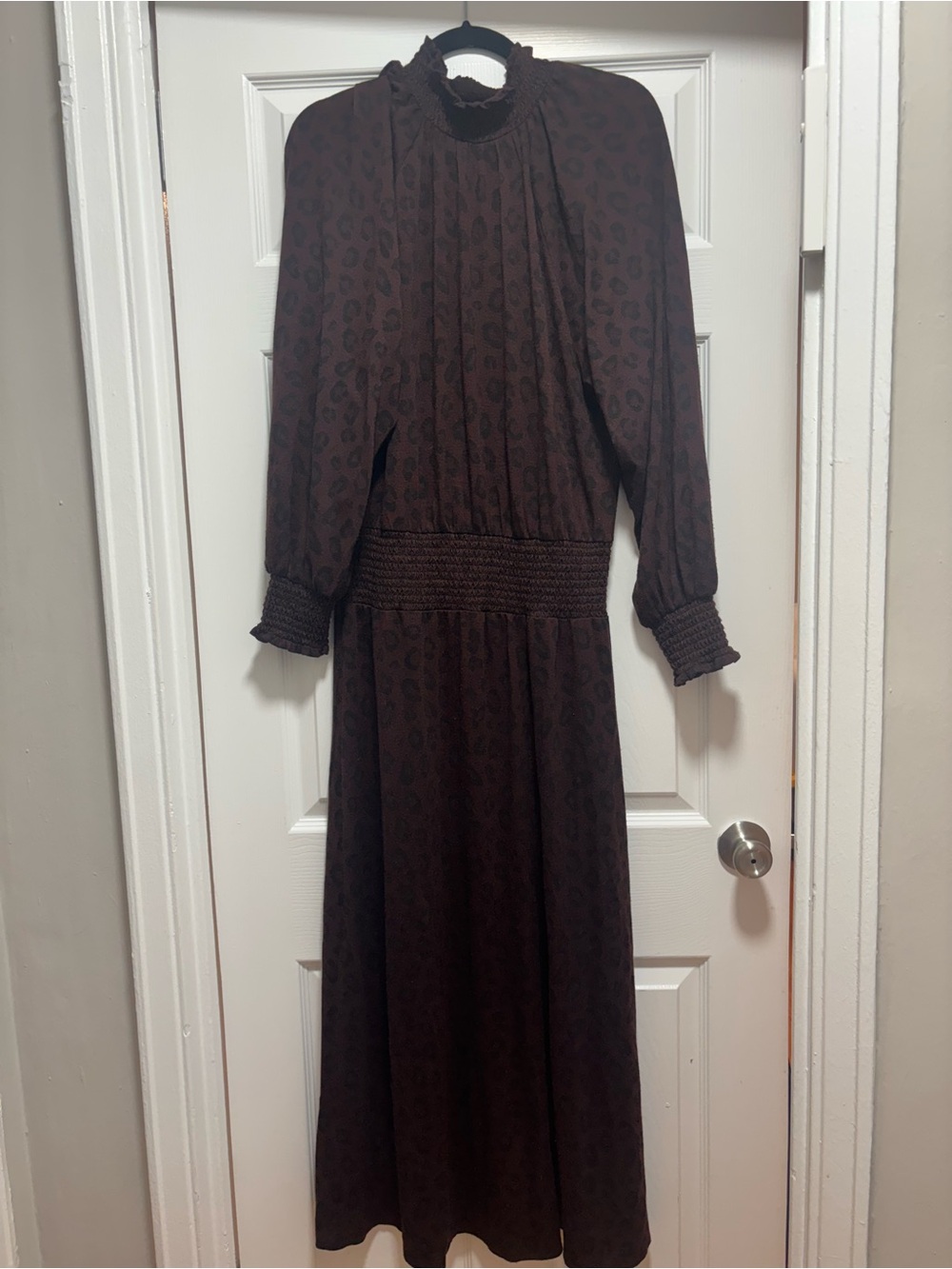 Ann Taylor Womens Smocked Waist Maxi Dress L